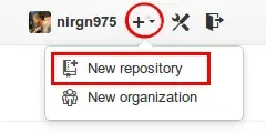 GitHub new repository button