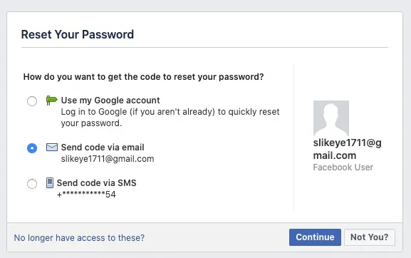 Facebook Forget Password