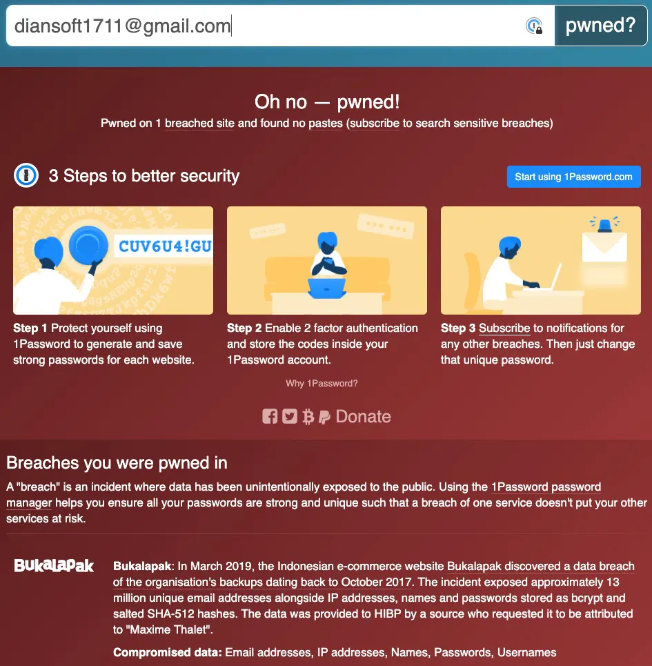 Have I Been Pwned Report